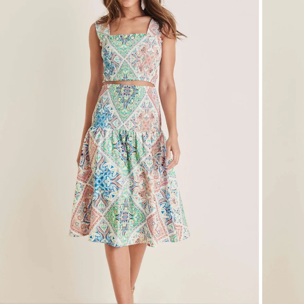 VENUS Blue and Peach Patterned Set